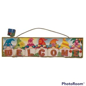 Gnome Welcome Sign 23.5” x 6” Bar Sign